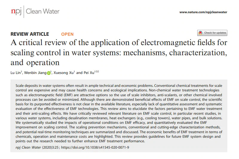 Elektromagnetiska fält för kalkbekämpning i vattensystem: Mekanismer, karakterisering och funktion